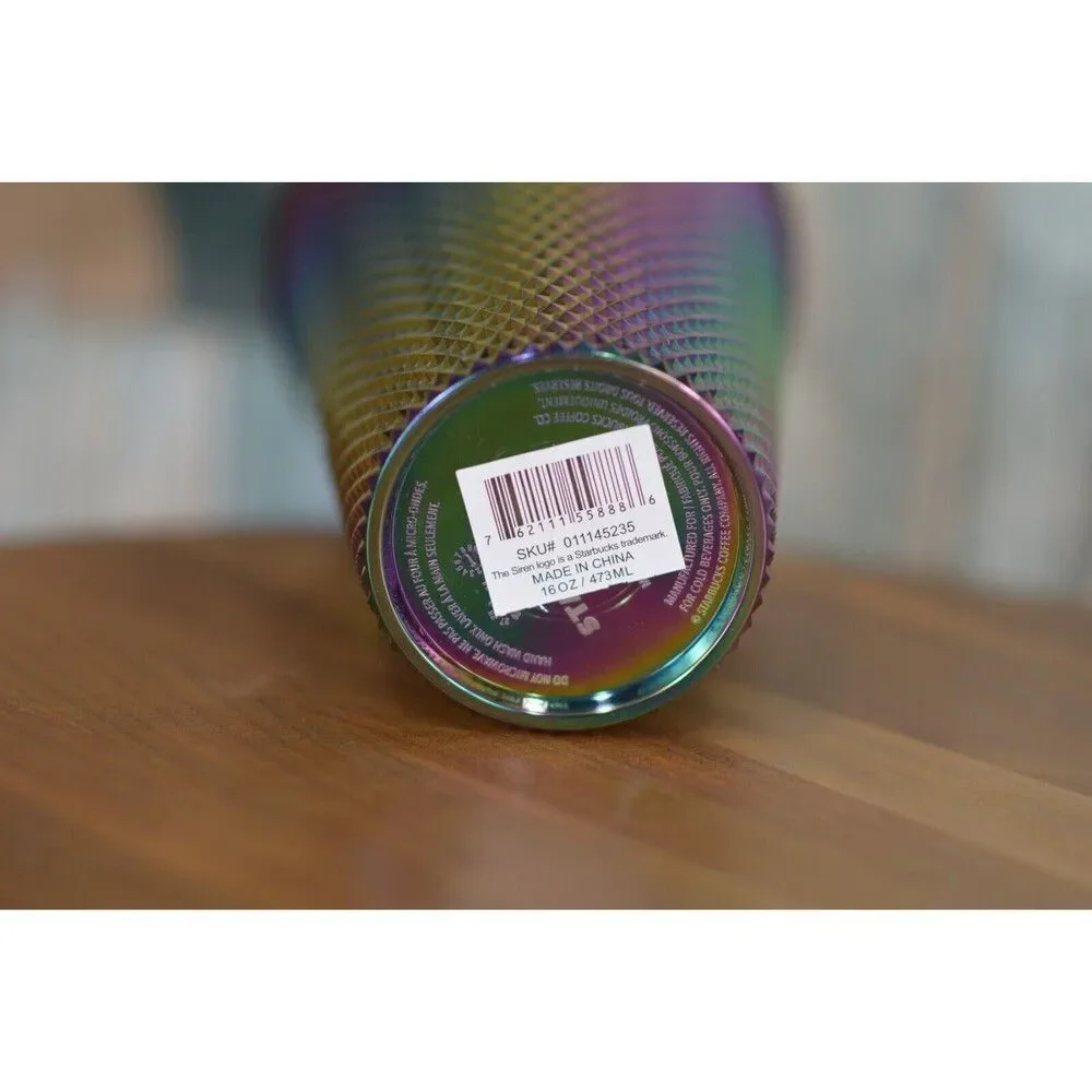 Starbucks Oil Slick Rainbow Studded Grande 16oz Cold Cup
